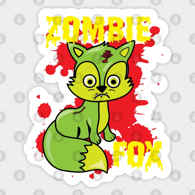 Cute Zombie Fox Sticker by ArtisticRaccoon